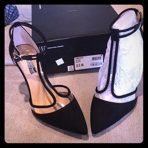 Inc pointy toe t strap heels